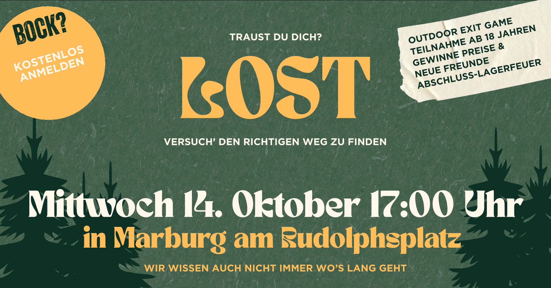 Outdoor Exit Game – ab 18 in Marburg🔥 LOST – Outdoor Exit Game